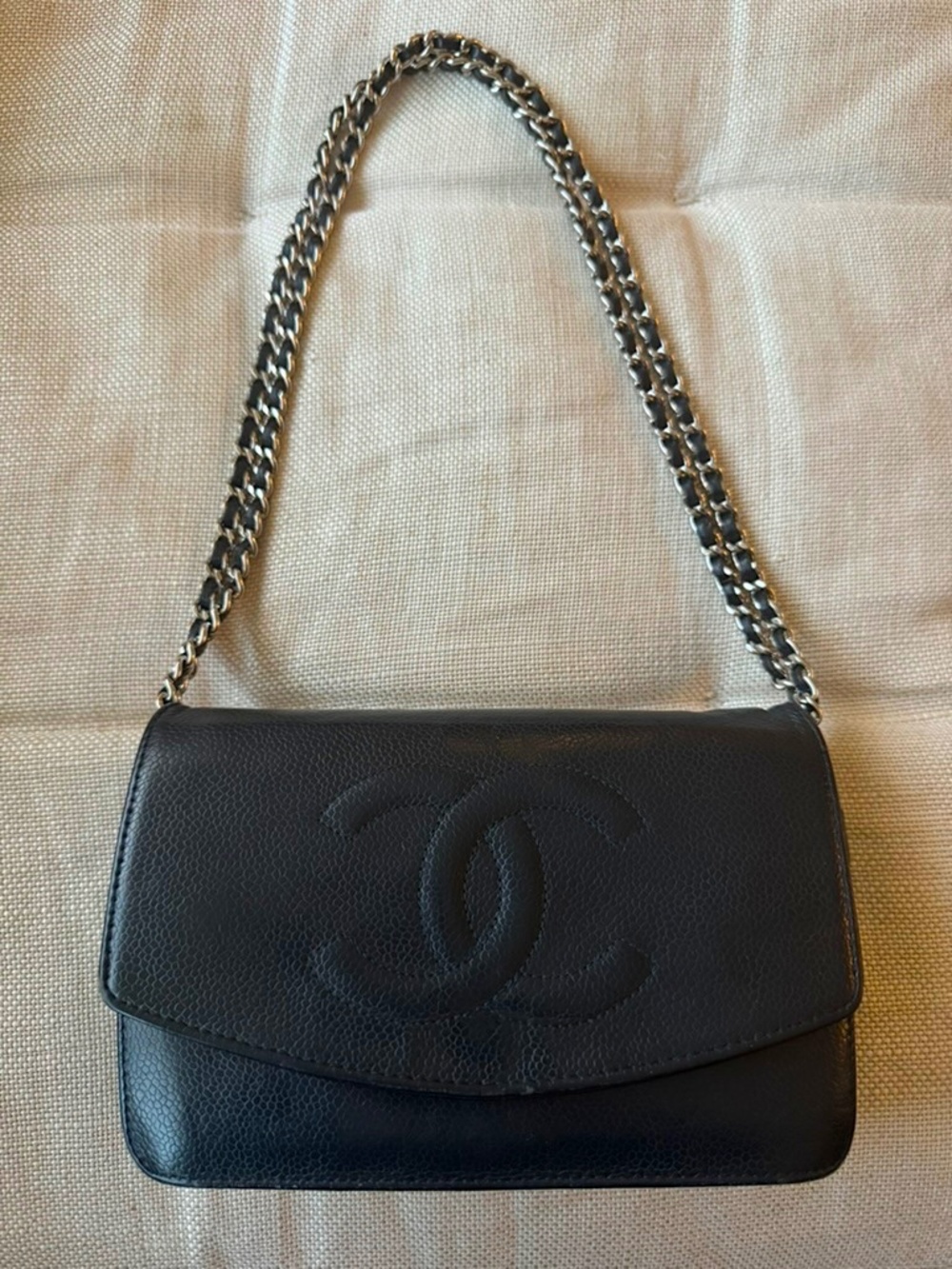 Chanel Women Pre-Loved Navy Blue Bag Very Good Condition